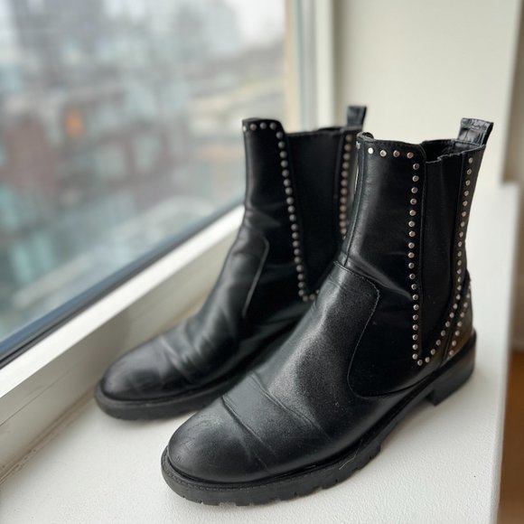 Zara Shoes Zara Black Studded Chelsea Boots Poshmark